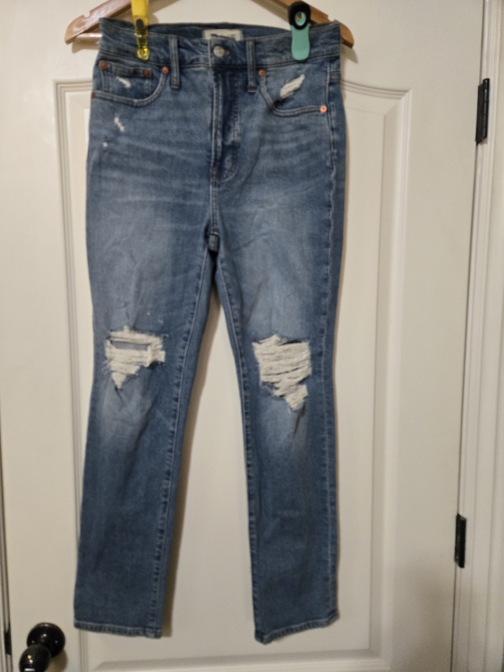 Madewell Women's  Blue Distressed Ankle Jeans